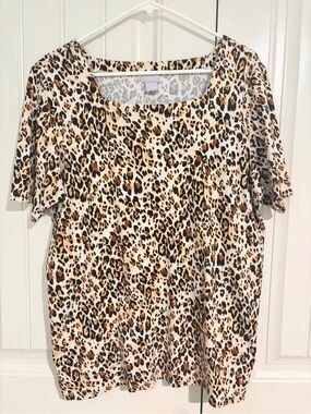 Chico’s 100% Cotton Animal Print Top with pockets